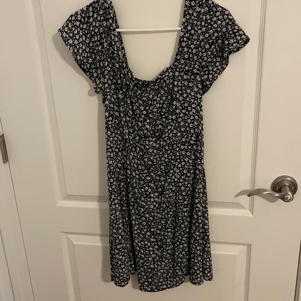 White and black floral dress!